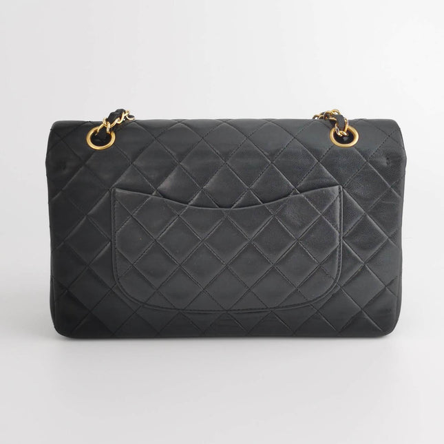 Sold Chanel Classic Flap Vintage Black Lambskin Leather with 24k Gold Hardware