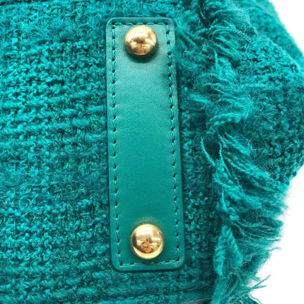 Chanel x Pharrel Williams Tweed Giant Logo Shopping Tote Green Quilted