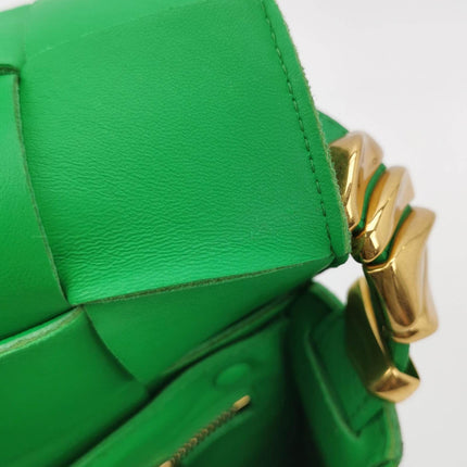 Sold Bottega Veneta Cassette Parakeet Green Leather Crossbody Bag