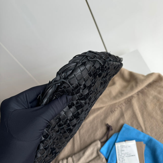 Sold Bottega Veneta Veneta Hobo Medium Leather and Velvet Black 47cm