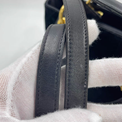 Lady Dior Vintage Medium Black Suede Leather Gold Hardware 1997