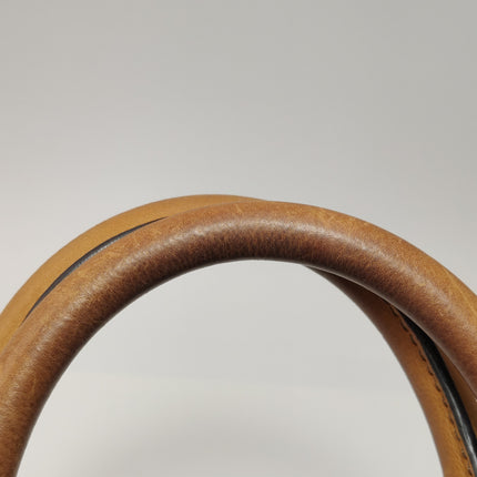 Loewe Amazona 28 Denim Beaded Embroidery Brown Leather Handbag