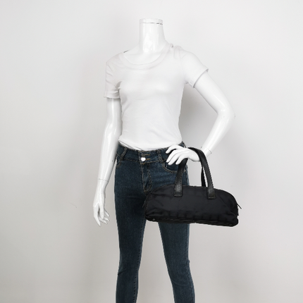 Chanel Travel Line Boston /Bowling Bag 2002 -2003 Black Fabric Shoulder Bag