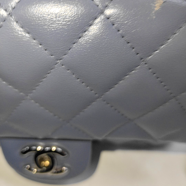 Chanel Classic Flap Rectangular Mini Ash Blue Lambskin, 2012