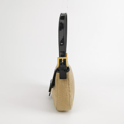 Fendi Baguette 1997 Beige Canvas Zucca Embossed with Zucca Interior