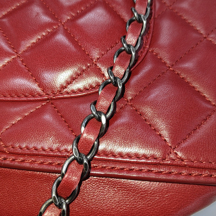 Sold Chanel Classic Flap Jumbo Large Red Calfskin Leather, 2013-2014