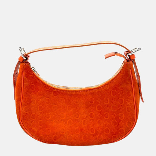 Celine Ava Hobo Orange Suede Leather Vintage Shoulder Bag-Luxbags