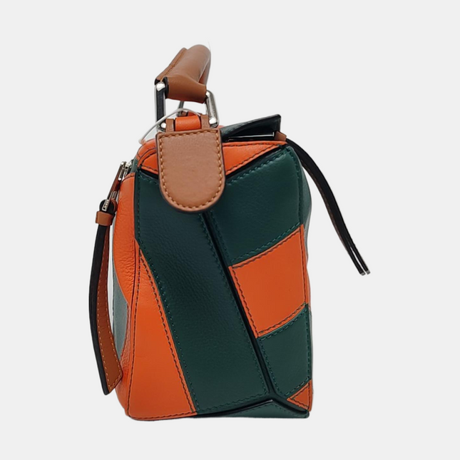 Loewe Puzzle Small Green Orange Stripes Crossbody Bag 2019