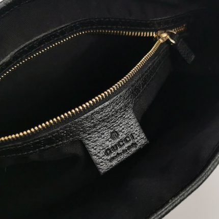 Sold Gucci Jackie 1961 Small Monogram Canvas and Leather Bag Black