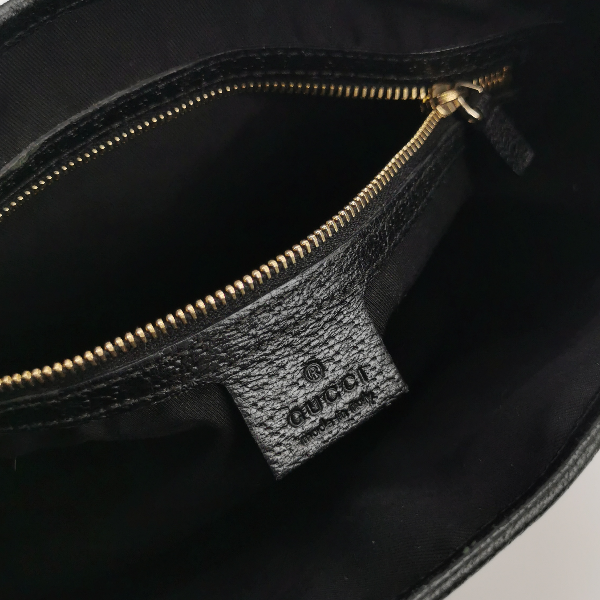 Sold Gucci Jackie 1961 Small Monogram Canvas and Leather Bag Black