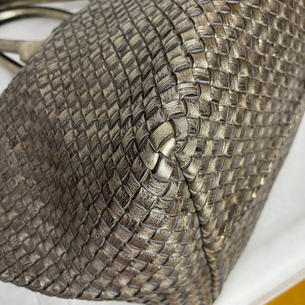 Bottega Veneta Cabat Large Intreccio Deerskin Leather Tote Bag Gold