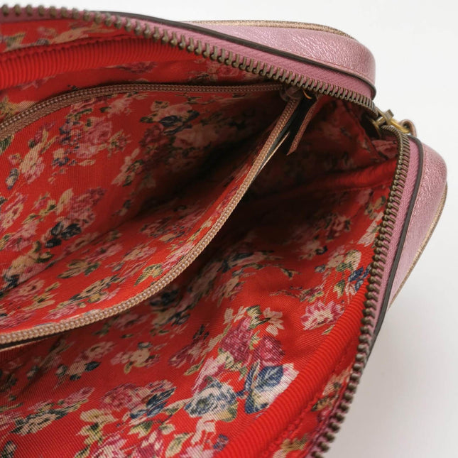 Sold Gucci Pink Teal Mini Metallic Laminated Trapuntata Leather Horsebit Clutch