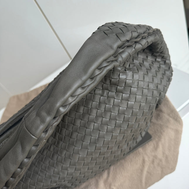 Sold Bottega Veneta Belly Hobo Intrecciato Grey Leather Medium 40cm