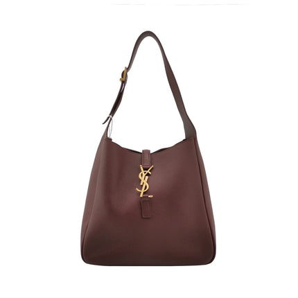 Yves Saint Laurent YSL Le 5 A 7 Hobo Small Burgundy Calfskin Shoulder Bag