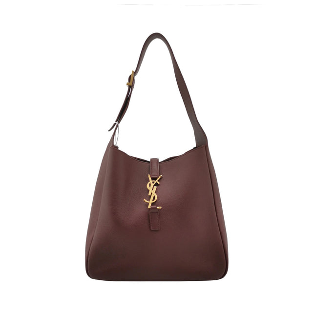 Yves Saint Laurent YSL Le 5 A 7 Hobo Small Burgundy Calfskin Shoulder Bag