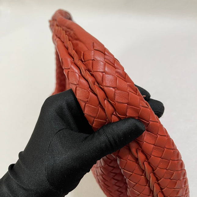 Bottega Veneta Veneta Hobo Medium Brick Red Intrecciato Leather Bag 47cm