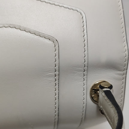 Bvlgari Serpenti Forever Small Leather Top Handle Crossbody Bag White