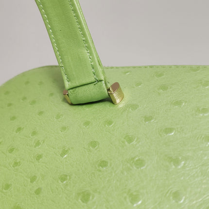 Versace Vintage Logo Sun Vanity Bag Green Calfskin Leather Gold Hardware