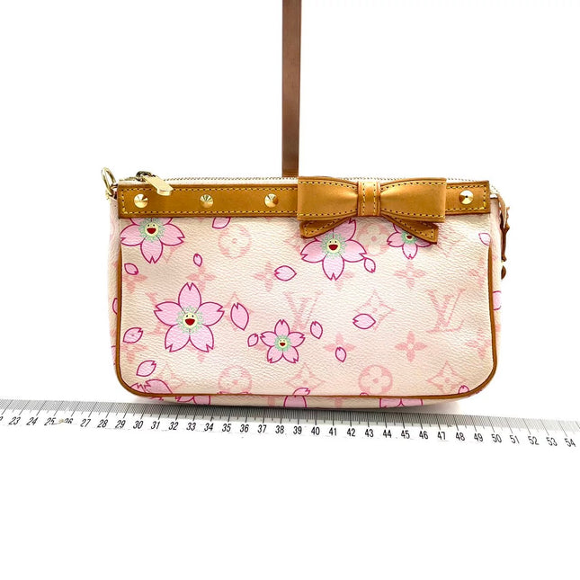 Louis Vuitton x Takashi Murakami Cherry Blossom Pochette Accessoire Pink Monogram-Luxbags