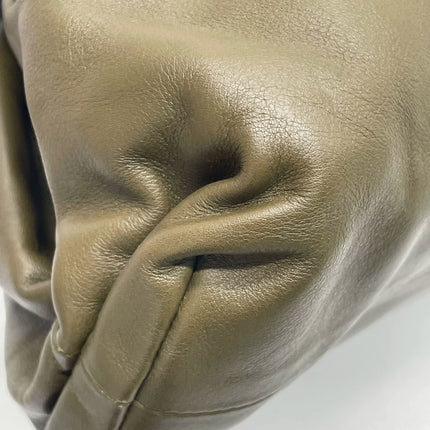 Bottega Veneta Pouch Calfskin Leather Dark Green Large