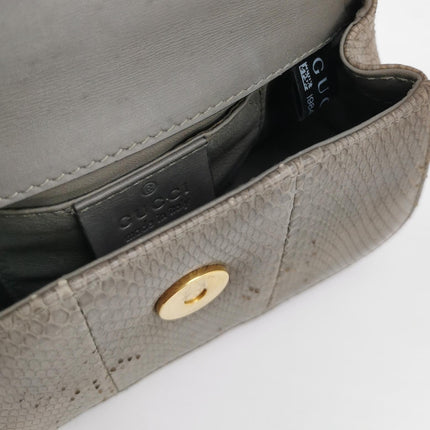 Gucci Bamboo 1947 Night Mini Python Snake Skin Evening Bag with Chain