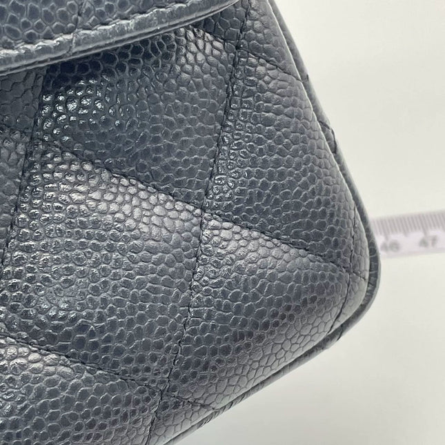 Chanel Classic Flap Jumbo Black Caviar Leather Double Flap with Gold Hardware