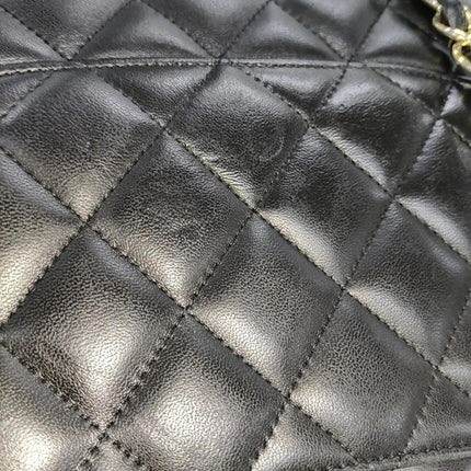 Sold Chanel Classic Flap Jumbo 2010 Black Lambskin Leather Double Flap with Gold Hardware