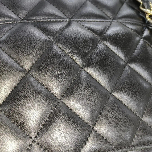 Sold Chanel Classic Flap Jumbo 2010 Black Lambskin Leather Double Flap with Gold Hardware