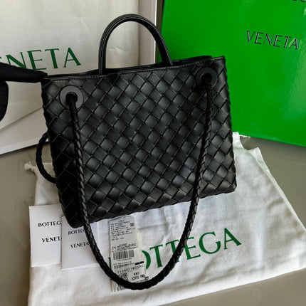 Sold Bottega Veneta Small Andiamo Black Intrecciato Handbag