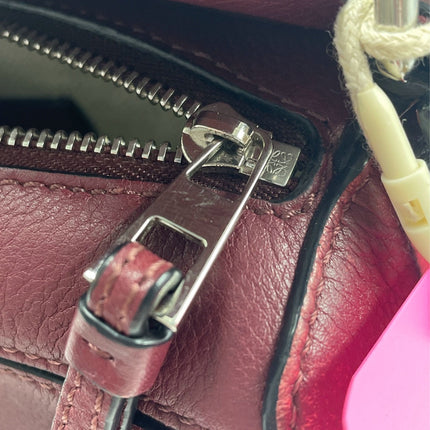 Sold Loewe Puzzle Mini Burgundy Calfskin Leather Crossbody Bag