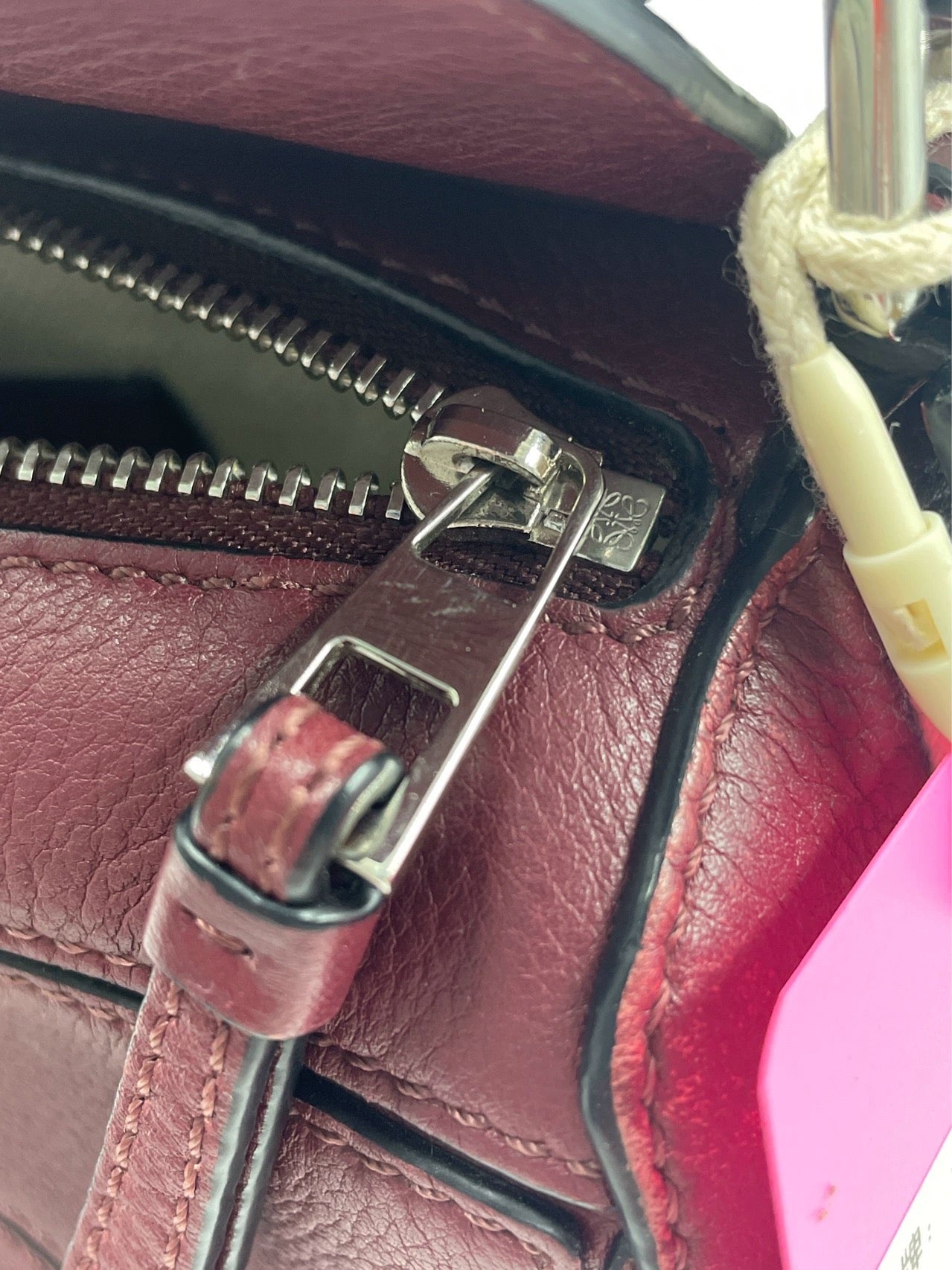 Loewe Puzzle Mini Burgundy Calfskin Leather Crossbody Bag