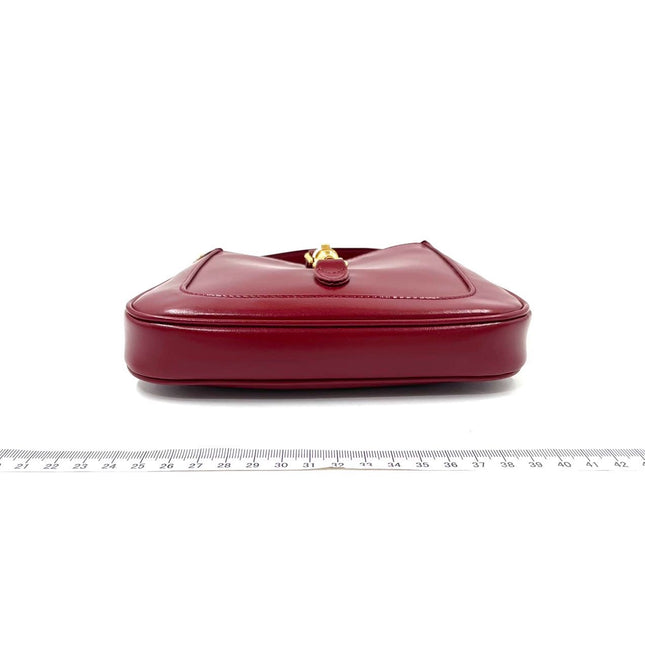 Sold Gucci Jackie 1961 Mini Burgundy Leather Bag with Adjustable Strap