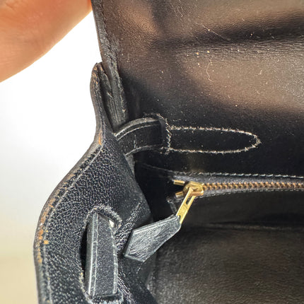 Hermes Kelly 32 Retourne Black Box Leather Gold HW 1987
