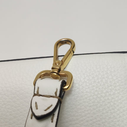Fendi Baguette Selleria Medium White Calfskin Leather Crossbody Bag