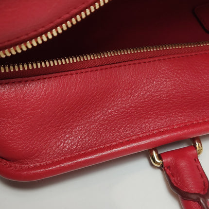 Loewe Amazona 36 Medium Red Leather Horse Lock Gold-tone Hardware