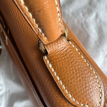 Hermes Kelly 28 Sellier Brown Gold Epsom Leather Gold Hardware 1985