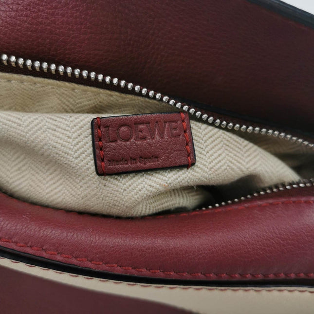 Sold Loewe Puzzle Mini Multicolor Burgundy Calfskin Leather Crossbody Bag