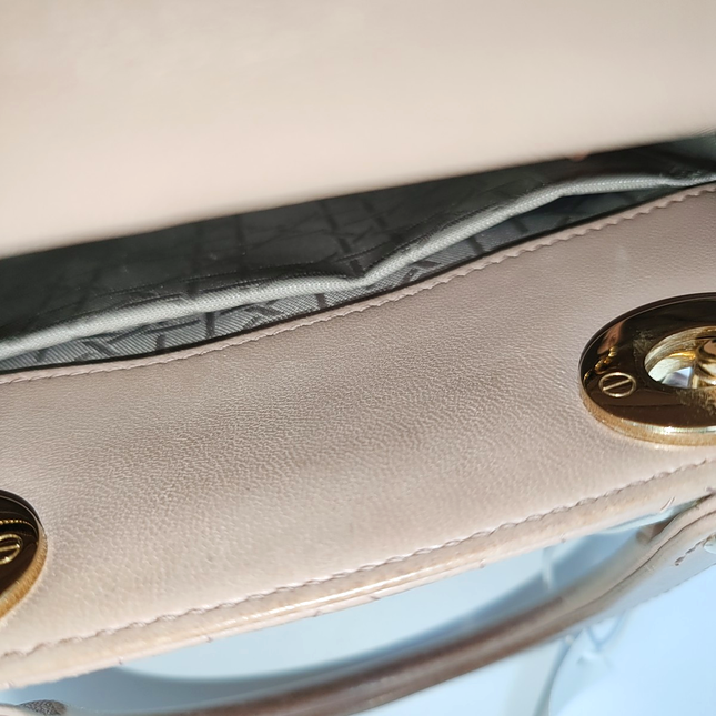Lady Dior ABCdior Small Nude Pink Cannage Lambskin Handbag No Strap