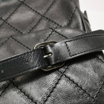 Chanel 2013 Paris-Edinburgh Large Black Flap Calfskin Leather Shoulder Bag