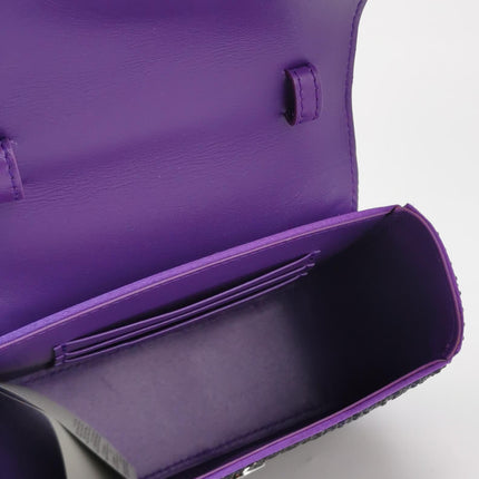 Versace La Medusa Mini Crystal Embellished Top Handle Bag in Purple