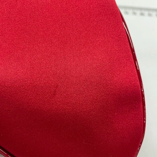 Sold Dior Saddle Vintage Classic Clutch Vintage Mini Red Silk Satin