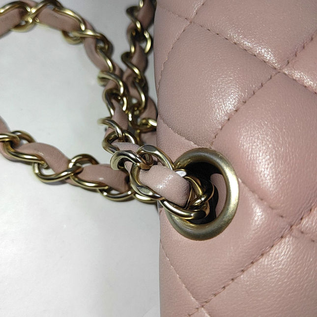 Sold Chanel Timeless Classic Flap Medium Cherry Blossom Pink Lambskin Leather Gold Hardware, 2014-2015