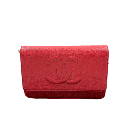 Sold Chanel Wallet on Chain WOC Double CC Red Caviar Leather-Luxbags