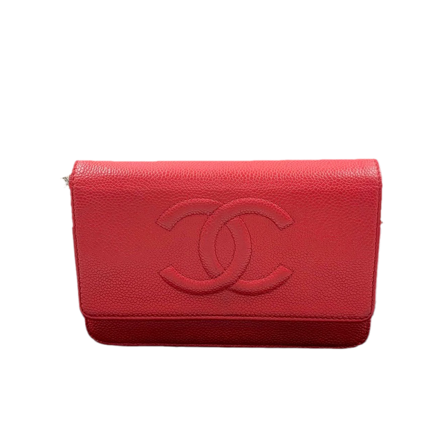 Sold Chanel Wallet on Chain WOC Double CC Red Caviar Leather-Luxbags