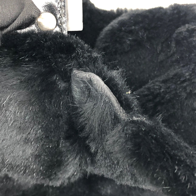 Fendi Mamma Baguette Black Faux Fur Shoulder Bag