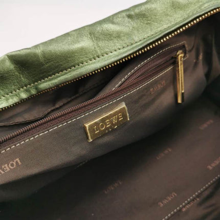 Loewe Amazona 29 Zip Around in Metallic Green Lambskin Leather