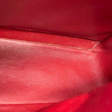 Chanel Classic Flap Medium 2011 Red Patent Leather Silver Hardware