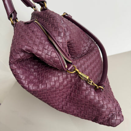 Bottega Veneta Maxi Convertible Tote Bag Wine Burgundy Leather Gold Hardware 50cm