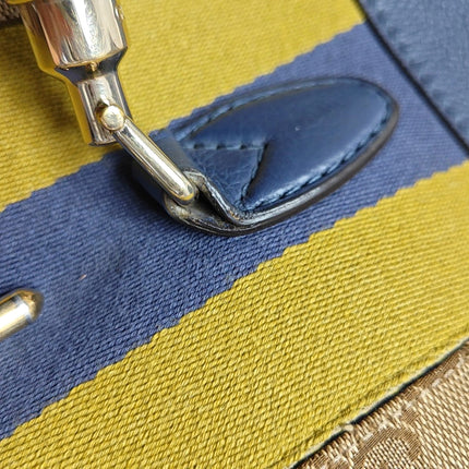 Gucci Jackie 1961 Soft Medium Navy Leather and Monogram