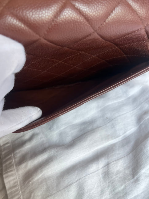 Chanel Vintage Top Handle Kelly Dark Caramel Flap Bag Caviar Leather 24k Gold Plated Hardware, 1996-1997